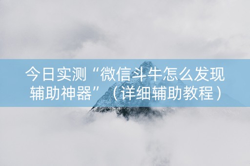 今日实测“微信斗牛怎么发现辅助神器”（详细辅助教程）-哔哩哔哩