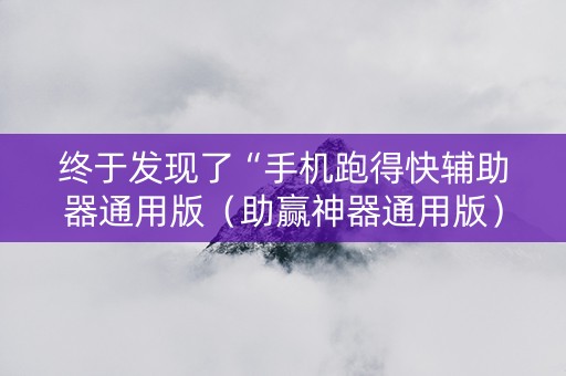 终于发现了“手机跑得快辅助器通用版（助赢神器通用版）