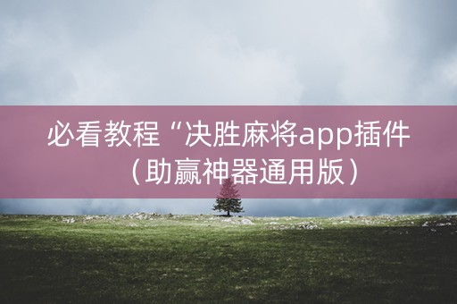 必看教程“决胜麻将app插件（助赢神器通用版）