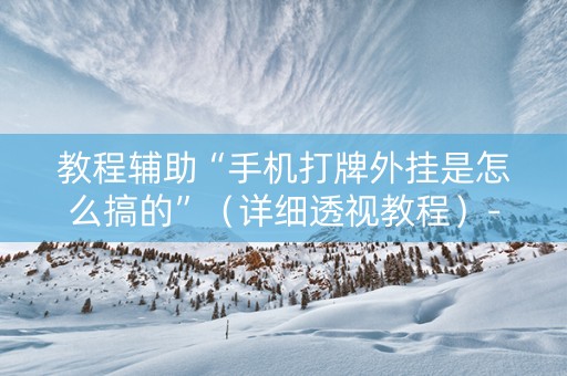 教程辅助“手机打牌外挂是怎么搞的”（详细透视教程）-哔哩哔哩