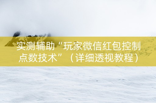 实测辅助“玩家微信红包控制点数技术”（详细透视教程）-哔哩哔哩