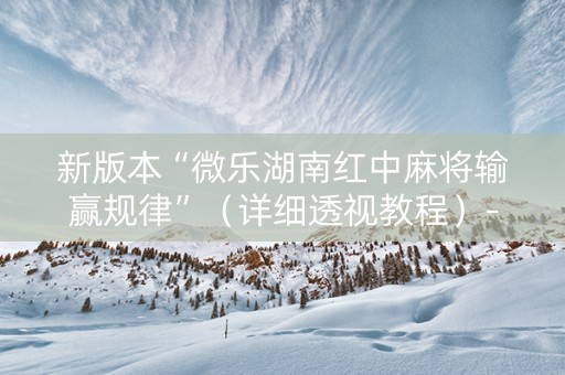 新版本“微乐湖南红中麻将输赢规律”（详细透视教程）-哔哩哔哩