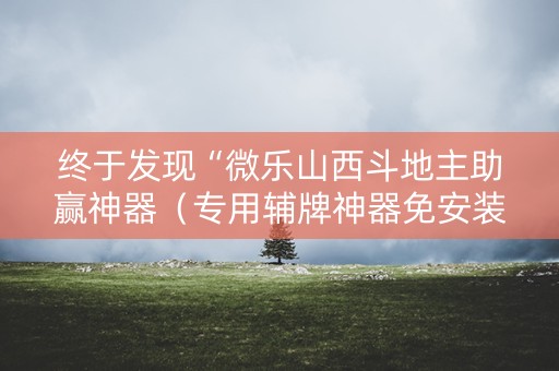 终于发现“微乐山西斗地主助赢神器（专用辅牌神器免安装）