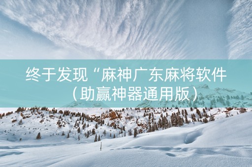 终于发现“麻神广东麻将软件（助赢神器通用版）