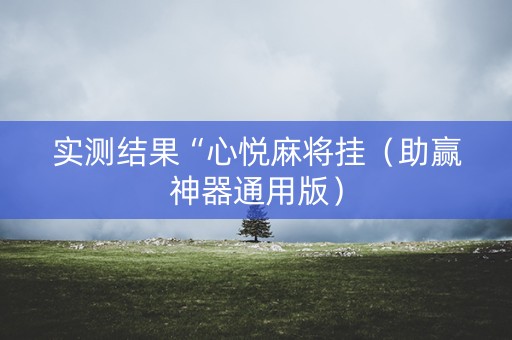实测结果“心悦麻将挂（助赢神器通用版）