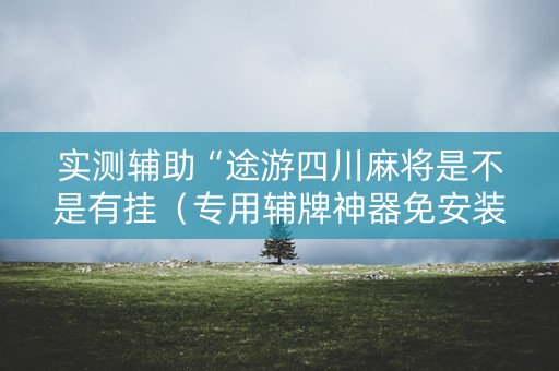 实测辅助“途游四川麻将是不是有挂（专用辅牌神器免安装）