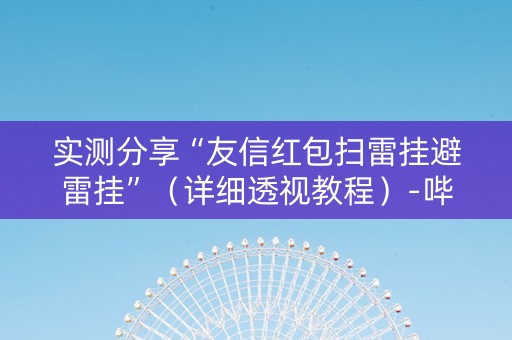 实测分享“友信红包扫雷挂避雷挂”（详细透视教程）-哔哩哔哩