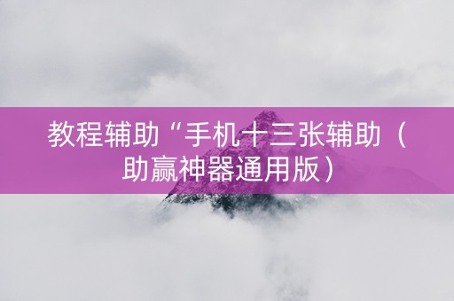 教程辅助“手机十三张辅助（助赢神器通用版）