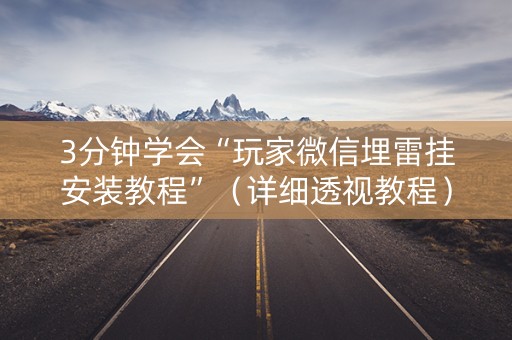 3分钟学会“玩家微信埋雷挂安装教程”（详细透视教程）-哔哩哔哩