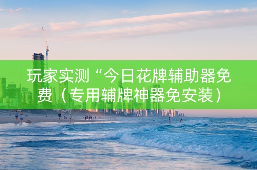 玩家实测“今日花牌辅助器免费（专用辅牌神器免安装）