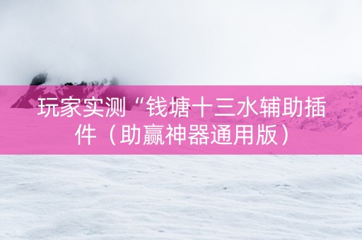 玩家实测“钱塘十三水辅助插件（助赢神器通用版）