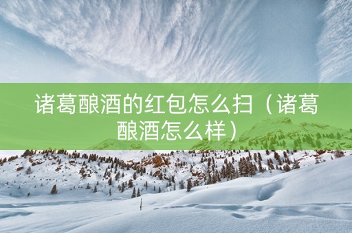 诸葛酿酒的红包怎么扫（诸葛酿酒怎么样）