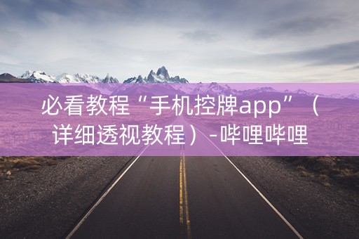 必看教程“手机控牌app”（详细透视教程）-哔哩哔哩