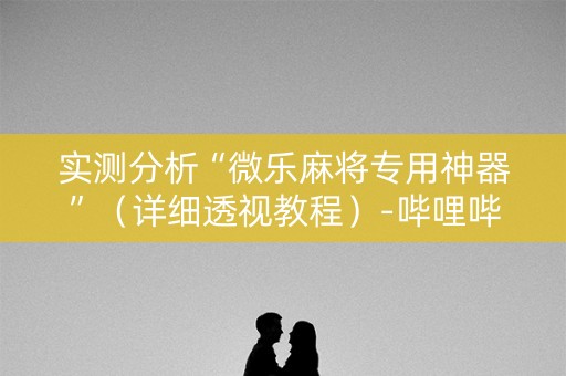 实测分析“微乐麻将专用神器”（详细透视教程）-哔哩哔哩