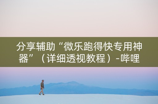 分享辅助“微乐跑得快专用神器”（详细透视教程）-哔哩哔哩