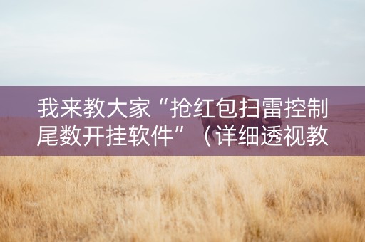 我来教大家“抢红包扫雷控制尾数开挂软件”（详细透视教程）-哔哩哔哩