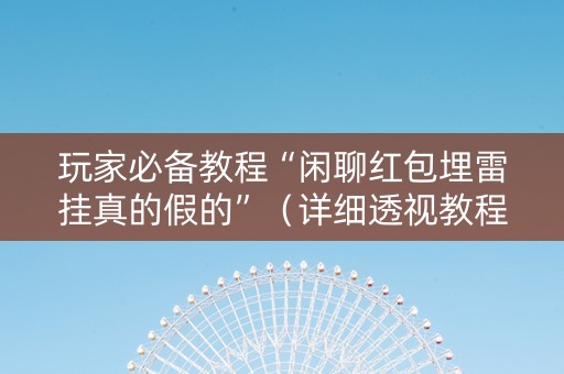 玩家必备教程“闲聊红包埋雷挂真的假的”（详细透视教程）-哔哩哔哩