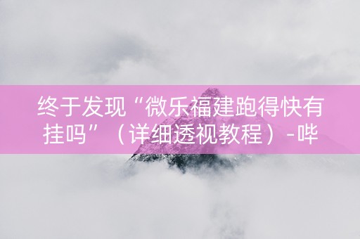 终于发现“微乐福建跑得快有挂吗”（详细透视教程）-哔哩哔哩
