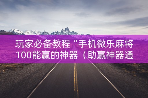 玩家必备教程“手机微乐麻将100能赢的神器（助赢神器通用版）