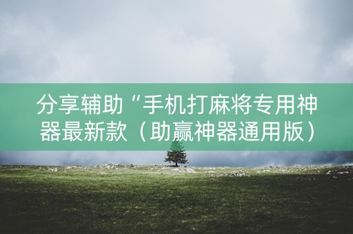 分享辅助“手机打麻将专用神器最新款（助赢神器通用版）