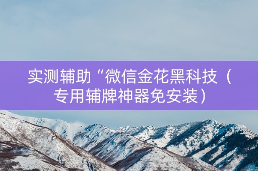 实测辅助“微信金花黑科技（专用辅牌神器免安装）
