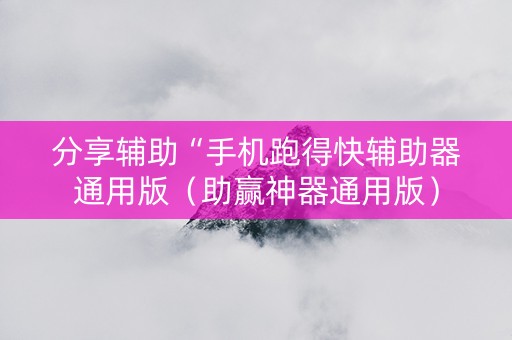 分享辅助“手机跑得快辅助器通用版（助赢神器通用版）
