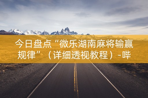 今日盘点“微乐湖南麻将输赢规律”（详细透视教程）-哔哩哔哩
