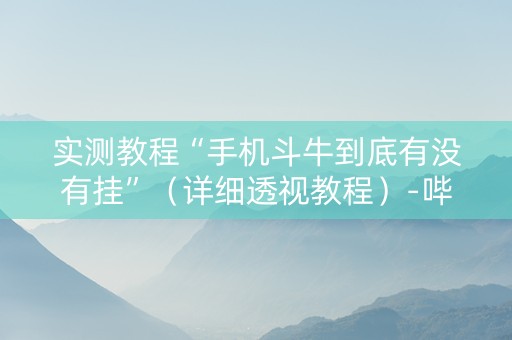实测教程“手机斗牛到底有没有挂”（详细透视教程）-哔哩哔哩