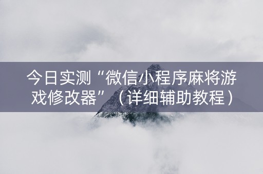 今日实测“微信小程序麻将游戏修改器”（详细辅助教程）-哔哩哔哩