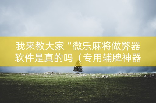 我来教大家“微乐麻将做弊器软件是真的吗（专用辅牌神器免安装）