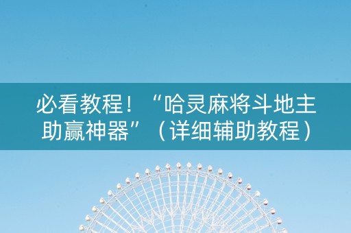 必看教程！“哈灵麻将斗地主助赢神器”（详细辅助教程）-哔哩哔哩