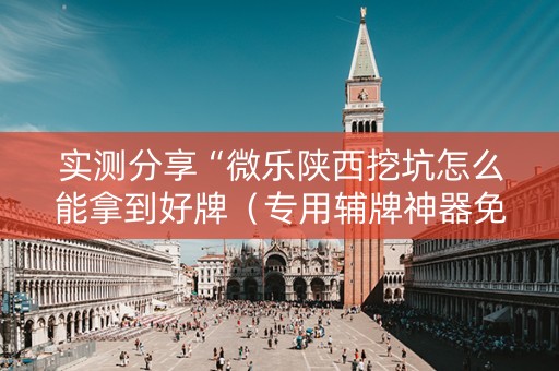实测分享“微乐陕西挖坑怎么能拿到好牌（专用辅牌神器免安装）