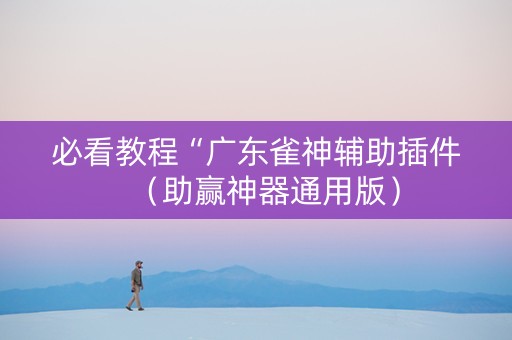 必看教程“广东雀神辅助插件（助赢神器通用版）