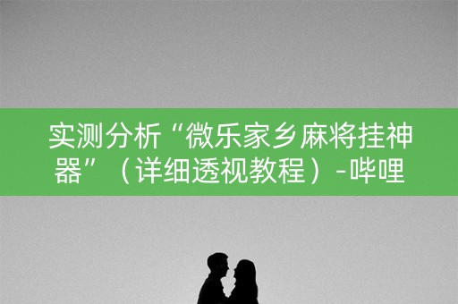 实测分析“微乐家乡麻将挂神器”（详细透视教程）-哔哩哔哩