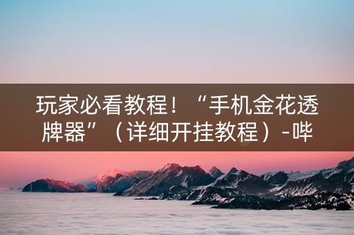 玩家必看教程！“手机金花透牌器”（详细开挂教程）-哔哩哔哩