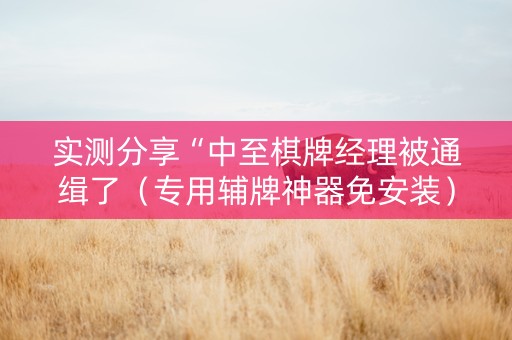 实测分享“中至棋牌经理被通缉了（专用辅牌神器免安装）