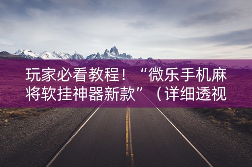 玩家必看教程！“微乐手机麻将软挂神器新款”（详细透视教程）-哔哩哔哩