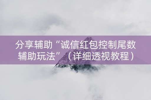 分享辅助“诚信红包控制尾数辅助玩法”（详细透视教程）-哔哩哔哩