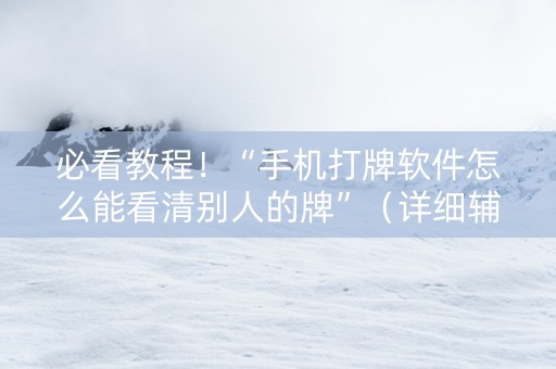 必看教程！“手机打牌软件怎么能看清别人的牌”（详细辅助教程）-哔哩哔哩