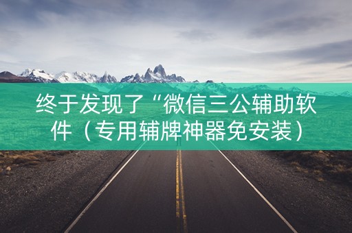 终于发现了“微信三公辅助软件（专用辅牌神器免安装）