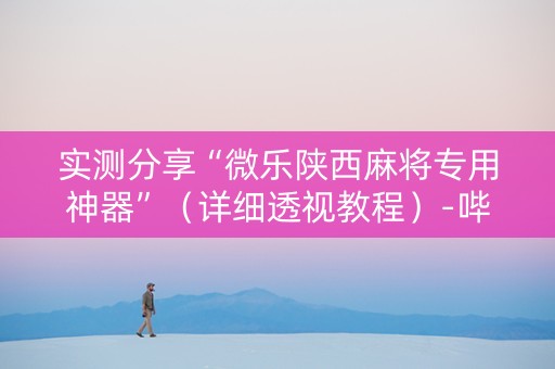 实测分享“微乐陕西麻将专用神器”（详细透视教程）-哔哩哔哩