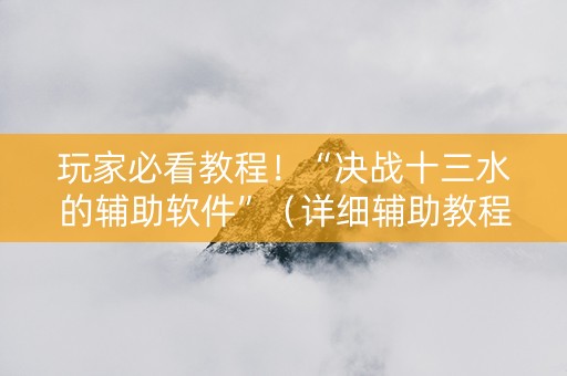 玩家必看教程！“决战十三水的辅助软件”（详细辅助教程）-哔哩哔哩