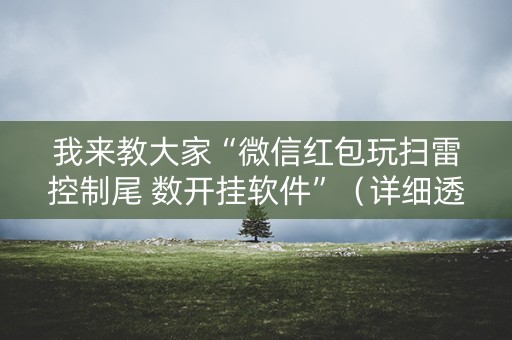 我来教大家“微信红包玩扫雷控制尾 数开挂软件”（详细透视教程）-哔哩哔哩