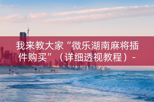 我来教大家“微乐湖南麻将插件购买”（详细透视教程）-哔哩哔哩