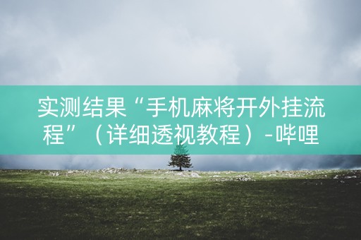 实测结果“手机麻将开外挂流程”（详细透视教程）-哔哩哔哩