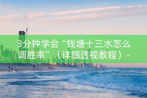 3分钟学会“钱塘十三水怎么调胜率”（详细透视教程）-哔哩哔哩