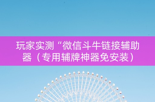 玩家实测“微信斗牛链接辅助器（专用辅牌神器免安装）