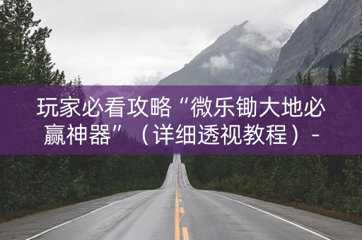 玩家必看攻略“微乐锄大地必赢神器”（详细透视教程）-哔哩哔哩
