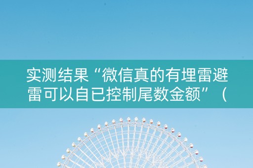 实测结果“微信真的有埋雷避雷可以自已控制尾数金额”（详细透视教程）-哔哩哔哩