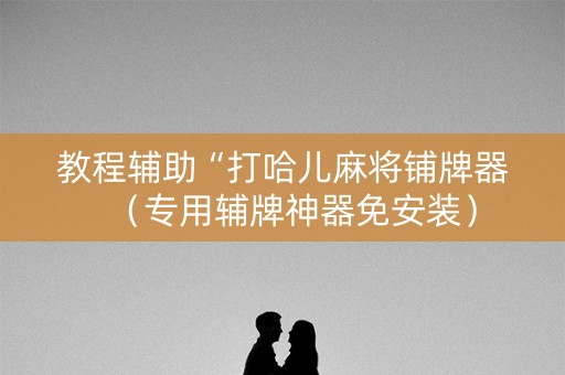 教程辅助“打哈儿麻将铺牌器（专用辅牌神器免安装）